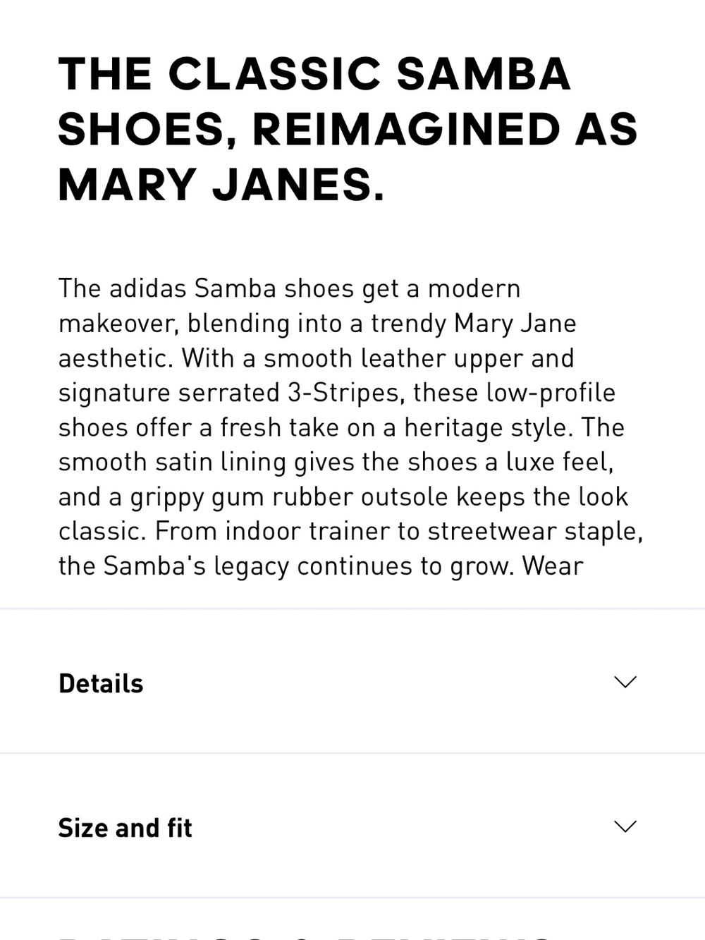 adidas Samba White Mary-Jane Sneaker with Black Stripes Gum Sole. NWT. Size 8.5 - Picture 7 of 13